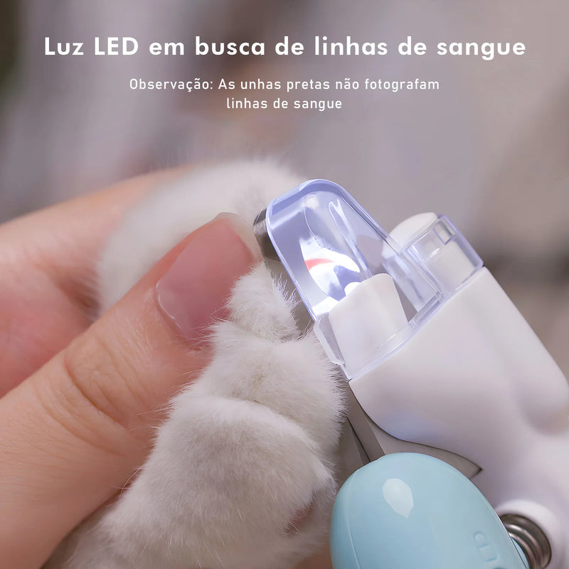 Cortador de Unhas para Cães e Gatos com LED