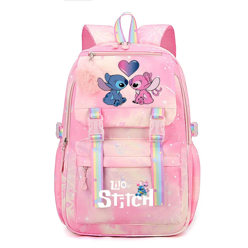 Mochila Feminina Lilo & Stitch: Impermeável, Multi-Bolsos e Estilosa! -Produto Importado-