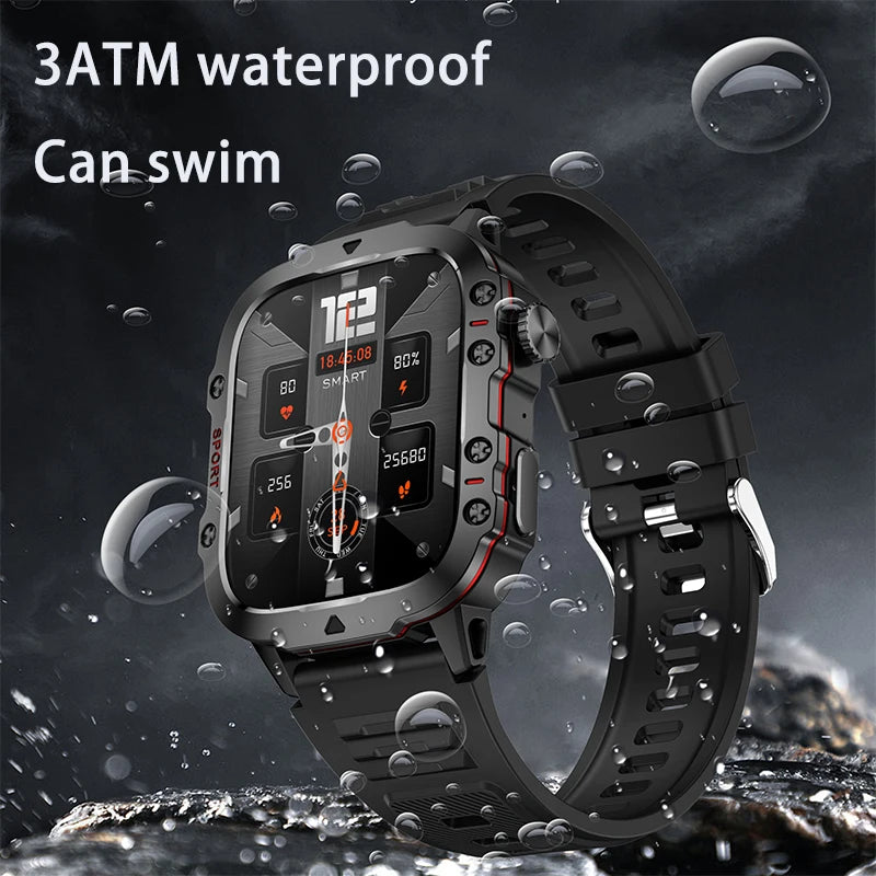 Smartwatch Militar 2024 com Tela AMOLED 1.96" – Design Robusto, GPS, Bluetooth Call e Monitor de Saúde!